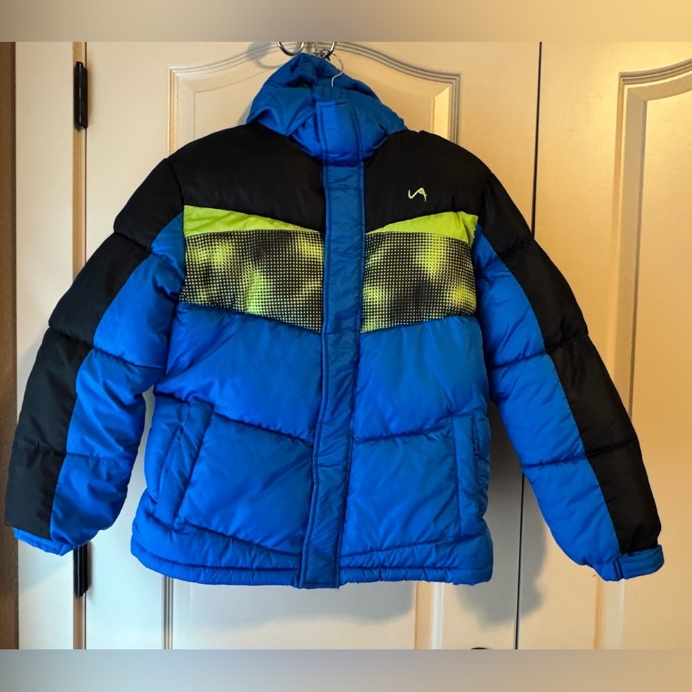 Vertical 9 Jackets Vibrant Blue and Black Kids Puffer Jacket